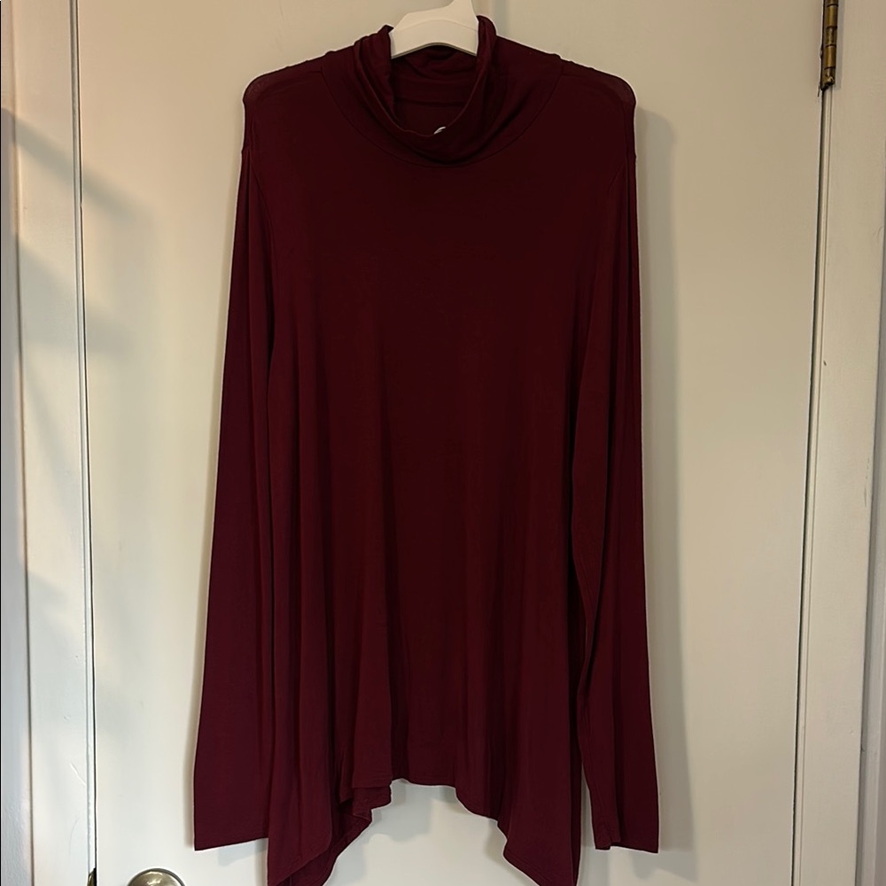 Maurices Burgundy Long Sleeve Turtleneck Top